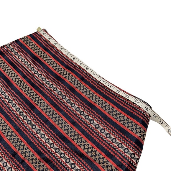 NWT Women’s Ann Taylor LOFT Navy Blue Gold Aztec Stripe Cotton Shift Skirt 8 - Picture 3 of 10